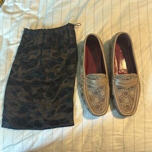 Salvatore Ferragamo slip ons with dust bag size 7.5